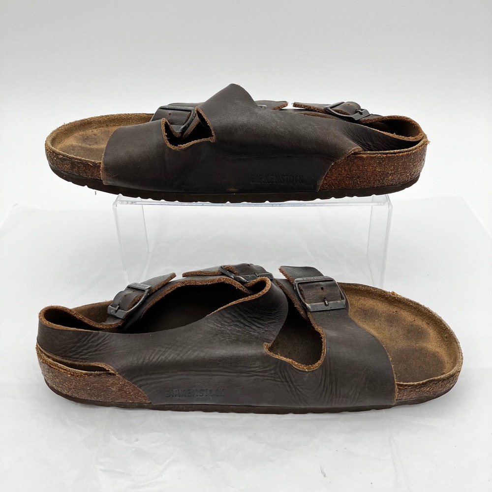 Birkenstock Sandals Milano EU 44 L13 M11 Brown Oiled Leather Backstrap